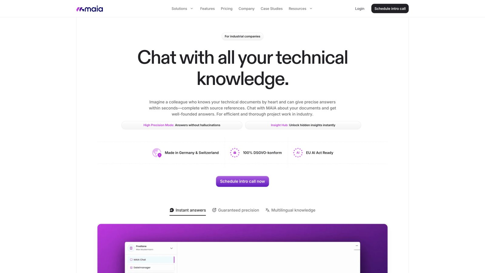MAIA website screenshot