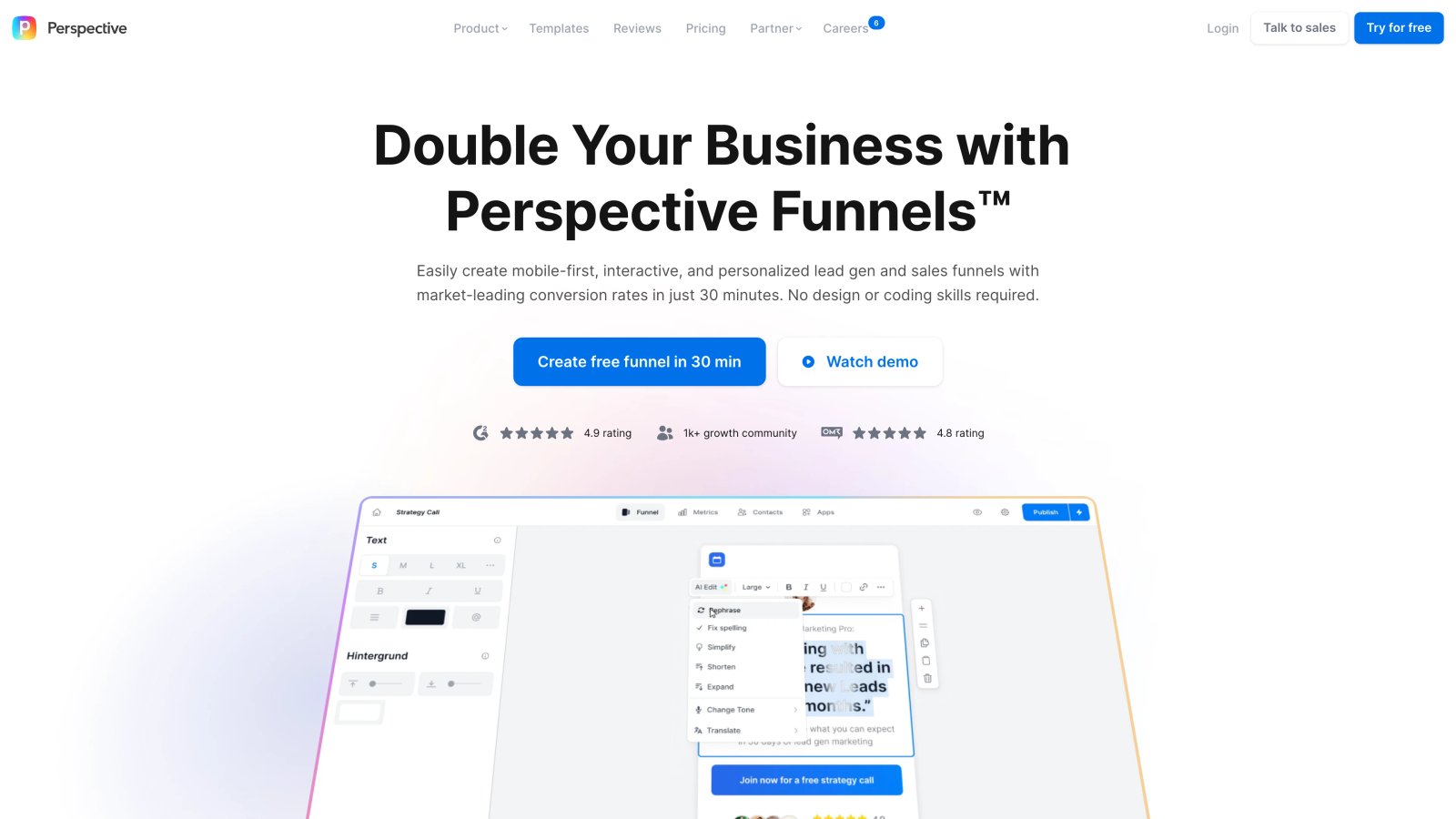 Perspective website screenshot